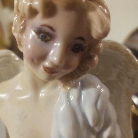 Garden Angel Statue, Porcelain Hand Painted by Myrna for the Garden or... - Picture 6 of 7